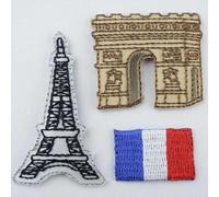 Vehicle Travel Pirate Sport Mix Motif Patch Repair Iron On Costumes 6 Types 988D, 036 France Eiffel Tower 60 by 55