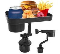 Vehicle Tray for Food, Adjustable and Extendable Organiser Table for Vehicles, Drink Holder with Mobile Phone Holder for Car, for Truck, Saloon, Car, Caravan