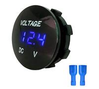 Vehicle Voltmeter Tester,Mini Waterproof Voltmeter DC 5-48V Car Voltmeter Tester, Waterproof LED Digital Display Car Voltmeter Round Panel Voltage Meter Tester For Motorcycle Auto Truck