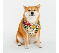 Vehicles Pattern Dog Bandanas, Comfortable Cotton Triangle Bibs Scarfs for Dogs Or Cats, Cute Pet Kerchief for Small Medium Large Dogs-Small