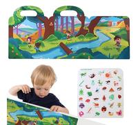Vehicles Sticker Book - Restickable Quiet Books Waterproof | Necessity Decoration With Handle, Foldable Early Education Learning Tool For Age 3+ For Home Travel