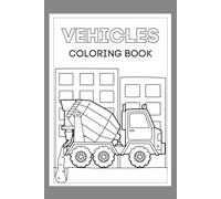 Vehicles Transport Coloring Book in Grayscale lined style