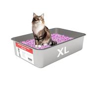 VehiGo EXtra Large Metal Cat Litter BoX, Stainless Steel Durable Litter Pan for Large or Multiple Cats, Kitty Litter BoX with Smooth Surface and Easy to Clean,XL