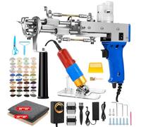 Vehipa Tufting Gun with Carpet Trimmer, 2 in 1 Cut Loop Pile Tufting Set with Scissors, Cloth, Yarn, Brushes, Scraper for DIY Carpet Making