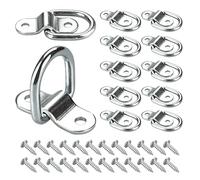 VEHIRIE 12Pcs D-Ring Tie Downs Anchors 1/4" Heavy Duty Steel Trailer Tie Down Hooks for Loads on Case SUV Truck Camper Motorhome Warehouse Boats Cargo Control Surface Mount with Screws