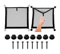VEHIRIE 2Pcs Storage Nets for Campervans, 40 x 35 cm Cargo Net, Car Net Pocket with 8 Pieces Mounting Screws, Elastic Mesh Storage Bag for Van Caravan Boat Motorhome Accessories