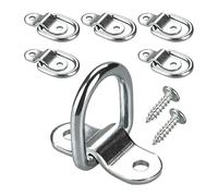 VEHIRIE 6 Pcs D-Ring Tie Downs Anchors 1/4" Heavy Duty Steel Trailer Tie Down Hooks for Loads on Case SUV Truck Camper Motorhome Warehouse Boats Cargo Control Surface Mount with Screws