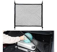 VEHIRIE Car Boot Net Luggage Net 80 x 60 cm Extends to 180 x 120 cm Universal Storage Mesh with 4 Solid Hooks, Super Elastic Cargo Net Organiser, Luggage Protection Net for Car SUV Van