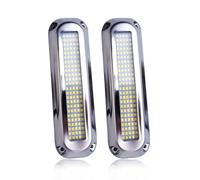 Vehjunc 120led Underwater Boat Lights 316 Stainless Steel Trim IP68 Waterproof Surface Mount for Night Fishing Cruise Ships Yachts Marine Boats Sailboat Pontoon Transom