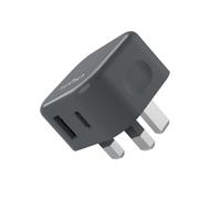Veho 20W USB Fast Charge UK 3 Pin Plug | USB-C PD + USB 3.0 ports | for all smartphones & tablets including iPhone14/14 Pro/14 Pro Max/13/13 Pro/12/11/XS/X/XR/iPad, Galaxy S22/S21