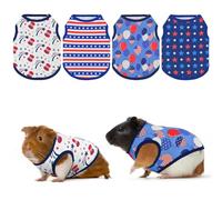 Vehomy 4th of July Small Pet Clothes - 4 Pack Independence Day Rabbit Shirts USA Flag Rabbit Costume Outfit Small Animal Vest for Ferrets Guinea Pigs Bunnies Kittens Puppies Circular Patterns XS