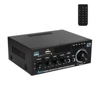 Vehoukli Hi-Fi Bluetooth 5.0 Stereo Amplifier, 300Wx2 2-Channel Audio Receiver with USB, SD, RCA, FM, Mic IN & Echo, LED Display, Perfect for Home Theater & Bookshelf Speakers, Multi-Input Support