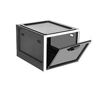 Vehoukli Medicine Storage Box with Lock, Lockable Box for Food, Transparent Lock Box Organizer for Fridge Food, Medicines, Phone, Toy, Home Safety, Black