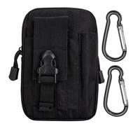 VEHYEGOI 1 Black Storage Bag And 2 Carabiners, Multifunctional Storage Bag, Outdoor Sports Bag, Portable Waist Bag, Arm Bag
