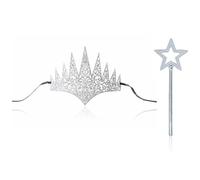 VEHYEGOI 1 Crown Elastic Headband And 1 Star Stick, Character Dressing Props, Performance Costume Accessories, Children'S Toys