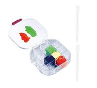 VEHYEGOI 1 Paint Box With 16 Compartments And 2 Stirring Sticks, Painting Tools, Multifunctional Paint Box, Portable Palette Box, Paint Mixing Stick