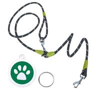 VEHYEGOI 1 Reflective Slanted Shoulder Leash, 1 Dog Tag, Dog Running Leash, Dog Walking Leash, Hands-Free Dog Leash Cross-Body, Long Dog Leash, Dog Waist Leash, Dog Leash Safety Wrist Strap