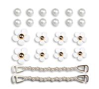 VEHYEGOI 1 Set Of 22 Pieces Shoe Accessories, Pearl Shoe Accessories, Flower Shoe Accessories, Women'S Shoe Accessories, Removable Shoe Accessories