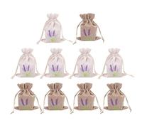 VEHYEGOI 10 Piece Lavender Burlap Bags, Lavender Sachets, Lavender Linen Bags, Small Cloth Bags, Cotton Bags, Lavender Sachets To Help You Sleep