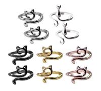 VEHYEGOI 10 Pieces Hook Thread Rings, Crochet Rings, Crochet Accessories, Rings for Knitting, Adjustable Crochet Rings, Metal Rings, Colorful Crochet Rings
