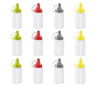 VEHYEGOI 12-Piece Sauce Bottles, Portable, Mini, Leak-Proof Plastic, Squeezable, Kitchen Supplies