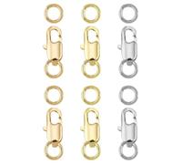 VEHYEGOI 12 Pieces Of Stainless Steel Fishtail Buckle, Mini Specifications, Closed Connection Ring Is Strong And Durable, Suitable For Necklace And Bracelet Replacement, Handmade Jewelry Stitching.
