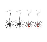 VEHYEGOI 2 Pairs of Funny Spider Earrings, Fashion Statement Earrings, Gothic Earrings, Role Play Accessories
