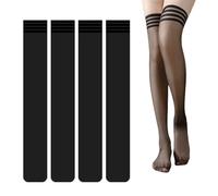 VEHYEGOI 2 Pairs Women'S Lift Fishnet Stockings, High Thigh High, Super Durable, Black, Size M