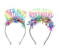 VEHYEGOI 2 Pcs Birthday Headbands, Colorful Headbands, Birthday Party Dress Up, Birthday Headbands For Women, Birthday Party Supplies