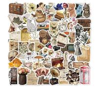 VEHYEGOI 200 Retro Style Stickers, Journal Stickers, Waterproof Scrapbook Stickers, Diy Decorative Stickers, Suitable For Books, Scrapbooks, Laptops