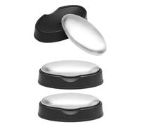 VEHYEGOI 3 Pieces Deodorizing Soap Stainless Steel Dish, Metal Soap, Brushed Stainless Steel