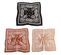 VEHYEGOI 3 Pieces Patterned Square Scarves, Women's Silk Scarves, Satin Headscarves, Multifunctional Clothing Accessories