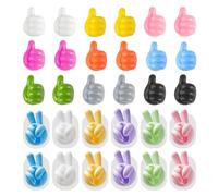 VEHYEGOI 30 Pieces of Mini Finger-Shaped Hooks, Creative Hooks, Data Cable Clips, Silicone Self-Adhesive Hooks
