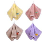 VEHYEGOI 4 Pieces Cartoon Dinosaur Children'S Towels, Soft Absorbent Towels, Children'S Face Towels, Bath Towels, Coral Velvet Towels