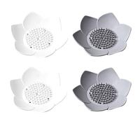 VEHYEGOI 4 Pieces Flower Shaped Soap Dish, Creative Soap Dish, Silicone Soap Dish, Household Drain Soap Dish, Bathroom Supplies