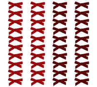 VEHYEGOI 40 Pieces Of Bows, Red Velvet Bows, Diy Jewelry Accessories, Solid Color Bow Decoration, Fashion Accessories