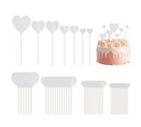 VEHYEGOI 49 Pieces Heart Inserts, Cupcake Toppers For Wedding, Muffin Decorations, Heart Shaped Cake Toppers, Cupcake And Muffin Plugs