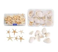 VEHYEGOI 50 Pieces Starfish Decoration, 12 Pieces Shell Decoration, Fish Tank Decoration Starfish, Shell Crafts, Suitable For Water Tanks, Home Decoration And Diy Making