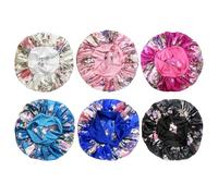 VEHYEGOI 6-Piece Printed Nightcaps, Elastic Hair Care Caps, Women's Sleep Hats, Shower Caps, Multicolour, One Size Fits All