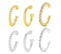 VEHYEGOI 6 Pieces of Ear Bone Clips, Exquisite Ear Clips for Women, No Need to Pierce C-Shaped Earrings, Personalized Fashionable Ear Clips, Metal Earrings