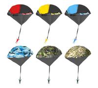 VEHYEGOI 6 Pieces Parachute Toys, Camouflage Parachute, Children'S Hand-Thrown Parachute, Children'S Outdoor Toys, Creative Toys