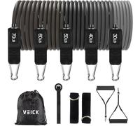 VEICK Resistance Bands, Exercise Bands, Workout Bands, Resistance Bands for Working Out with Handles for Men and Women, Exercising Bands for Fitness Weights Work Out at Home Gradient Gray 250LBS