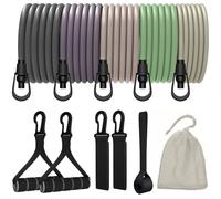 VEICK Resistance Bands with Handles, Exercise Bands, Workout Bands, Gym Equipment for Men and Women, Exercising Bands for Fitness Weights Work Out at Home Green Purple 150LB