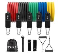 VEICK Resistance Bands with Handles, Exercise Bands, Workout Bands, Gym Equipment for Men and Women, Exercising Bands for Fitness Weights Work Out at Home Colorful 150LBS