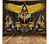 VEIGIKE Ancient Egyptian Tapestry, Egypt Pyramids History Black and Gold Tapestry Wall Hanging for Bedroom, Vintage Tapestries Poster Blanket College Dorm Home Decor (60X40)