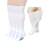 VEIGIKE Diabetic Edema Socks, Extra Wide Lymphedema Socks Walking boot sock, Bariatric Cast Sock for Men Women, 2 Pairs(white), One Size, 2pairs(white), One Size