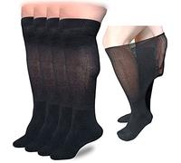 VEIGIKE Extra Wide Lymphedema Bariatric Socks Knee High Replacemen Sock Liner for Air Cam Walkers Brace Orthopedics Cast Boot Men Women, Black-2pairs, One Size, Black, One size
