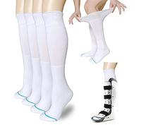 VEIGIKE Socks Liner for Orthopedic Walking Boots Walker Brace Shoe,Medical Tube Socks Under Air Cam Walkers and Fracture Boot Cast Surgical leg Cover White 2 Pairs