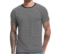 VEIISAR Men's Crewneck Striped T-Shirt Soft Elastic 95% Cotton Tees