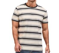VEIISAR Men's Crewneck Striped T-Shirt Soft Elastic 95% Cotton Tees